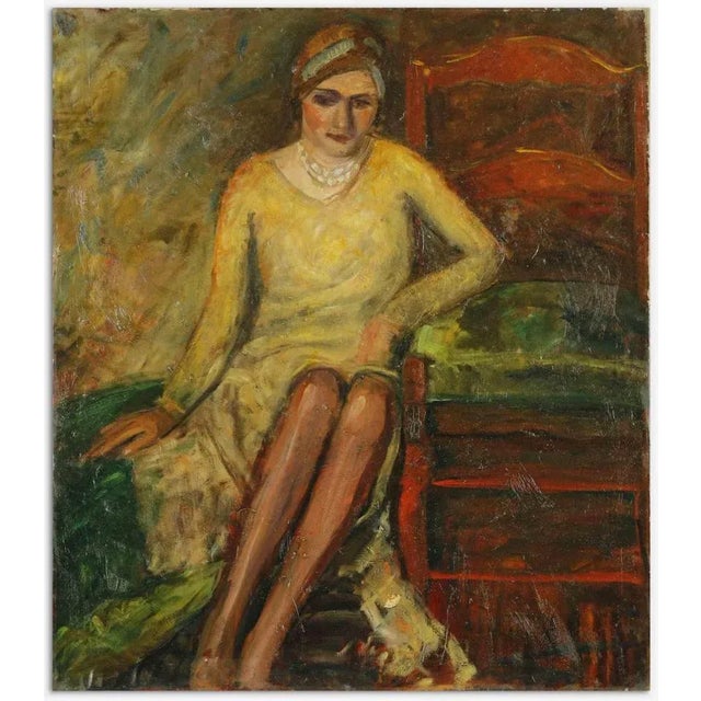 Antonio Feltrinelli, Lady, Original Painting, 1930s For Sale - Image 4 of 4