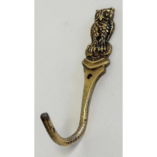 Vintage Brass Owl Wall Hook For Sale In Kansas City - Image 6 of 7