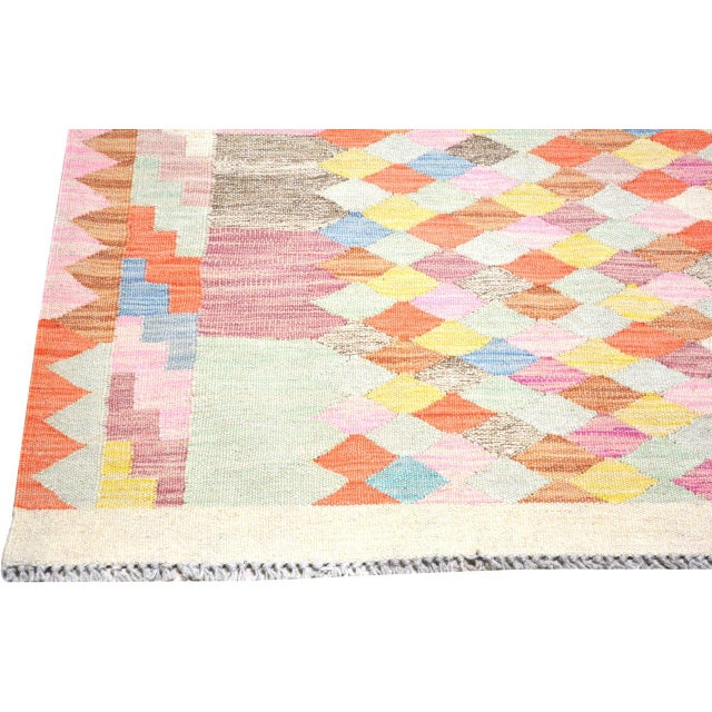 Indian Maimana Hand Knotted Wool Rug, 5'7''x7'5'' For Sale - Image 4 of 4