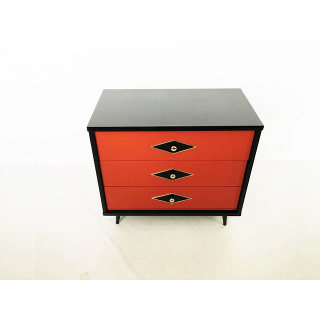 Red Neoclassical Lacquered Chests or Commodes - a Pair For Sale - Image 8 of 10