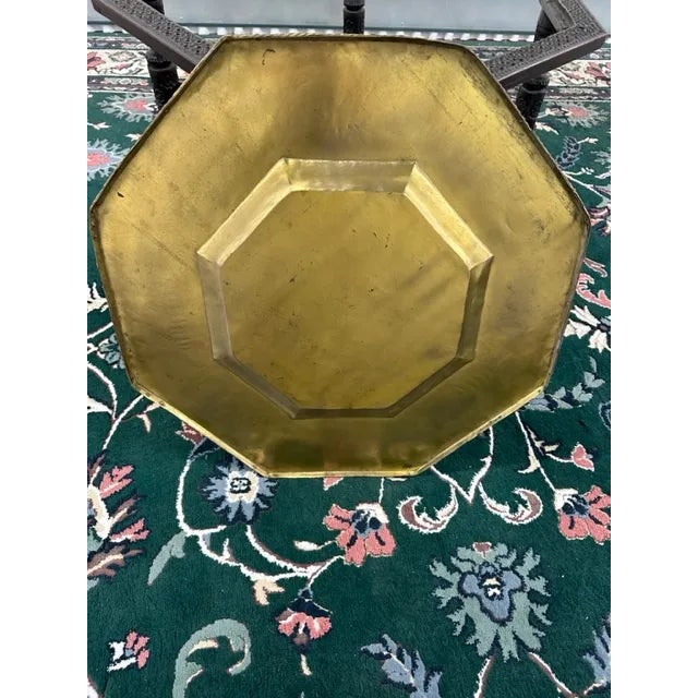 Early 1900s Antique Asian Brass Tray-Top Table For Sale In New York - Image 6 of 13