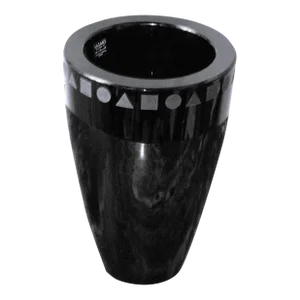 1980s Sasaki Ward Bennett Sengai Black Crystal Vase