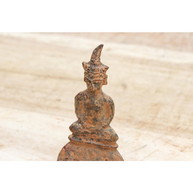 Antique Miniature Patinated Burmese Buddha For Sale In Los Angeles - Image 6 of 9