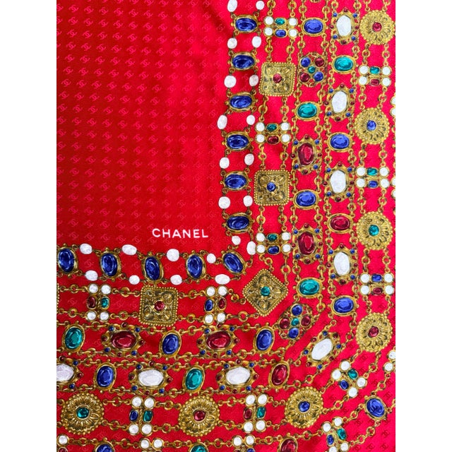 Chanel Jewelry Gripoix Silk Scarf 1980 For Sale - Image 10 of 11