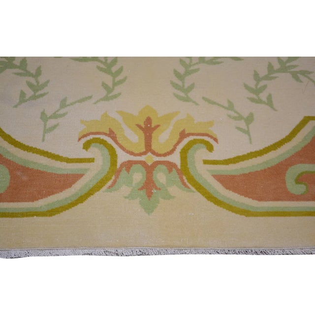 Vintage Chinese Art Deco Hand Knotted Wool Rug, 9'8'' X 10'3'' For Sale - Image 4 of 6