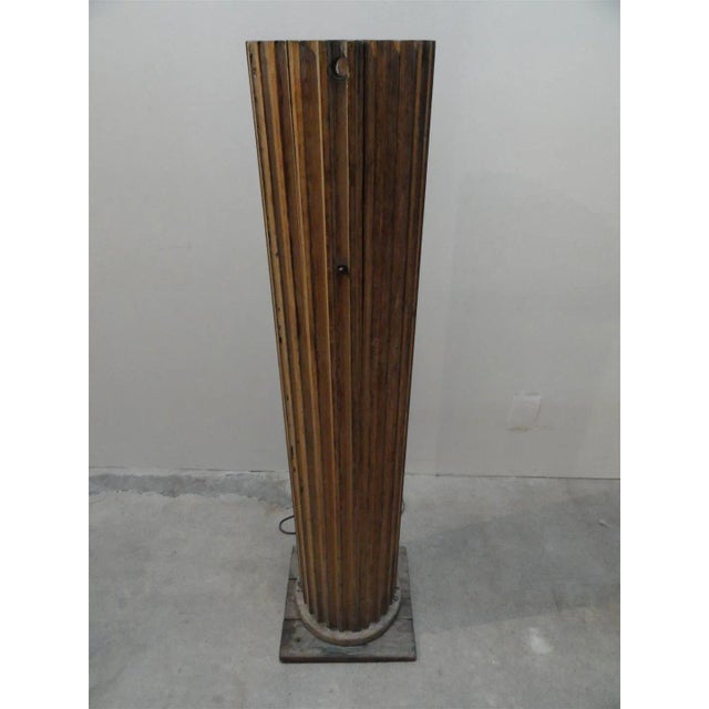 One-of-a-Kind Architectural Floor Lamp Crafted From Antique Fluted Oak Column For Sale - Image 4 of 10