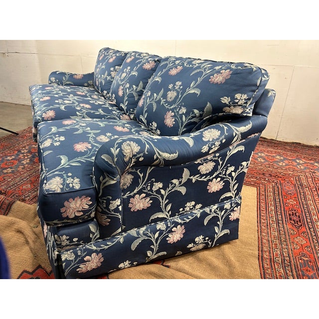 2000 - 2009 Ethan Allen Upholstered Sofa With Floral Design For Sale - Image 5 of 9