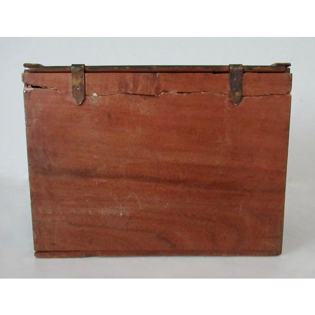 Vintage Anglo-Indian Hand-Painted & Crafted Wood and Brass Apothecary and/or Storage Box For Sale - Image 18 of 18