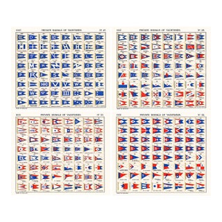 Original Lloyd's Register of Yachts "Private Signals of Yachtsmen" Reference Pages – Set of 4 – Year 1937 Group D For Sale