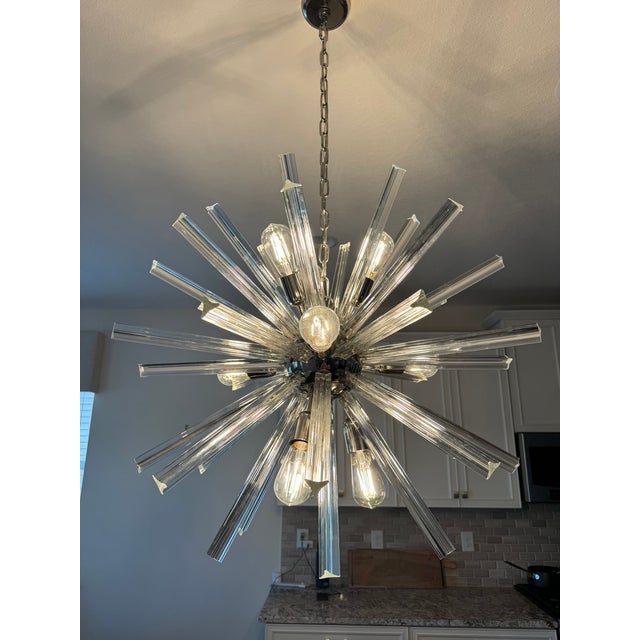Murano 1970s Mid Century Modern Murano Venini Triedi Sputnik Chandelier For Sale - Image 4 of 17