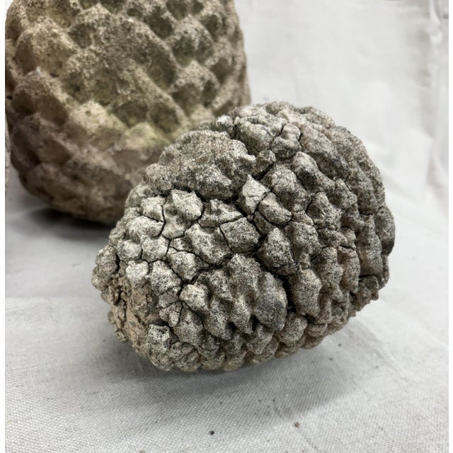 Late 20th Century Concrete Pinecones - A Grouping of Three Garden Sculptures For Sale - Image 9 of 12
