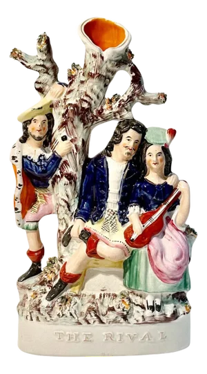 19th Century English Staffordshire Spill Vase the Reveal