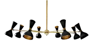 Eight-Arm Brass Chandelier by Silvio Piattelli