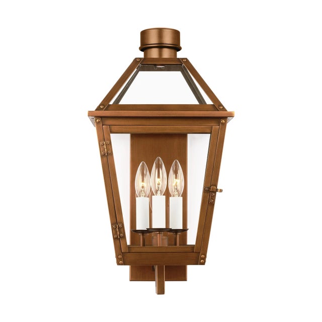 2020s Chapman & Myers by Visual Comfort Studio Hyannis Medium Wall Lantern, Natural Copper For Sale - Image 5 of 5