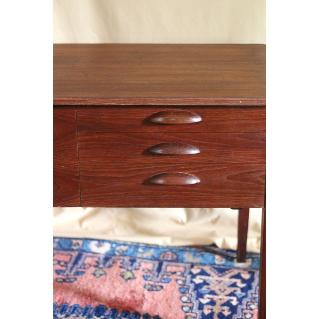 Wood 1960s Midcentury Modern Scandinavian Sewing Table For Sale - Image 7 of 14