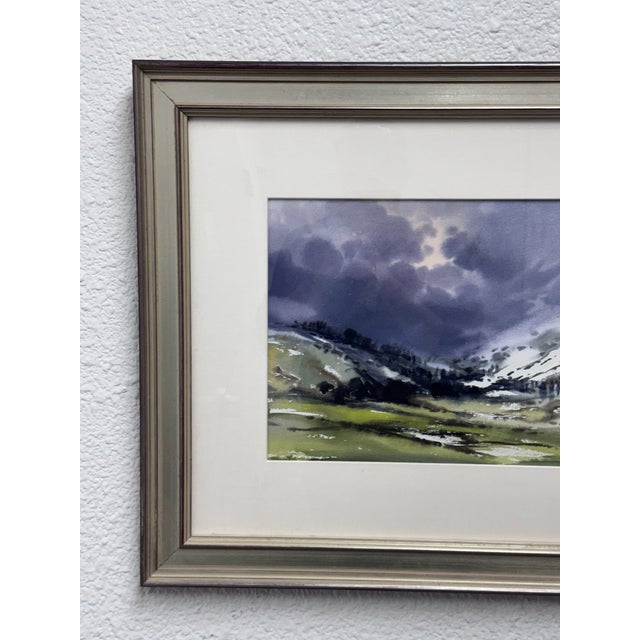 Paint Rafael Requena "Invierno, Sierra De Madrid" Original Watercolor Painting For Sale - Image 7 of 12
