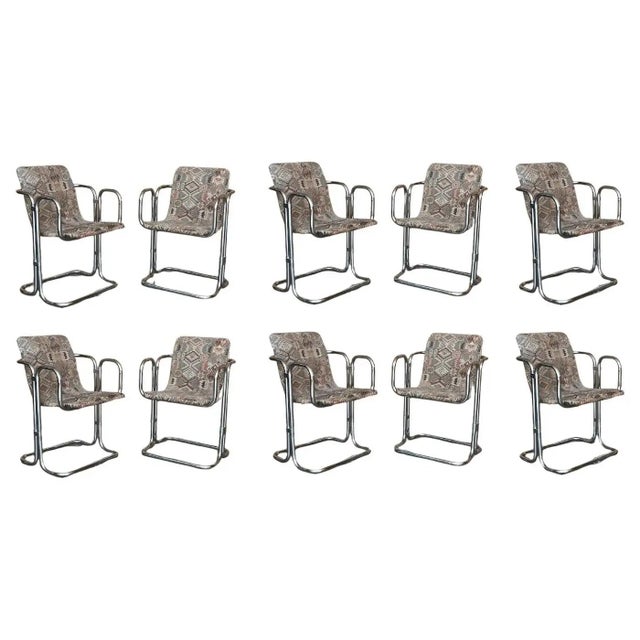 Mid-Century Chrome Chairs with Double Frames, 1960, Set of 10 For Sale - Image 14 of 14