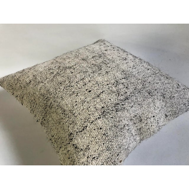 Modern Vintage Turkish Handmade White Kilim Pillow For Sale - Image 3 of 6