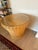 Vintage Woven Wicker Pedestal Side Table With Glass Top For Sale - Image 4 of 5