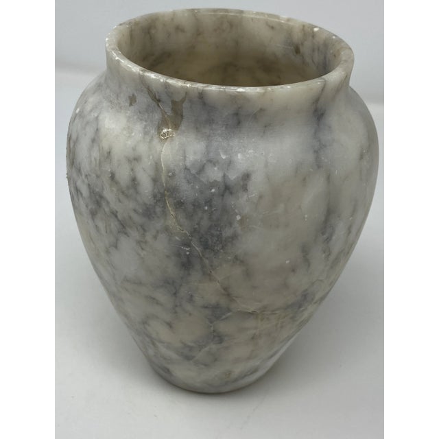 Italian Antique Volterra Italian Alabaster Olive Vessel-Signed For Sale - Image 3 of 8