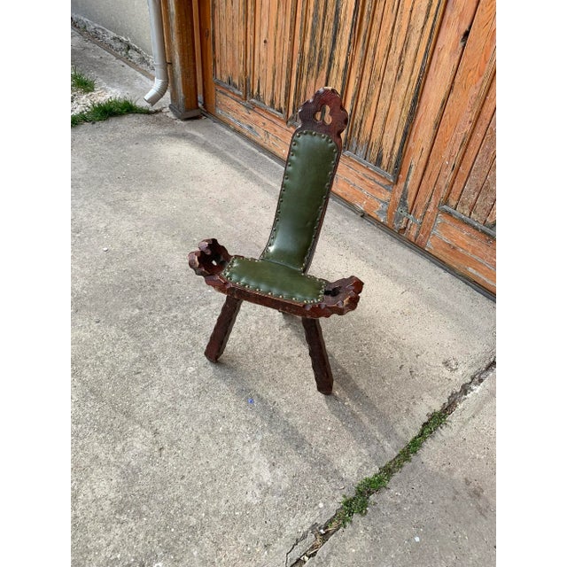 Spanish Brutalist Chair in Wood, 1960s For Sale - Image 4 of 8