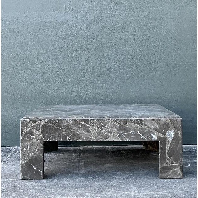 Mid-Century Modern Vintage Boho Emperador Marble Coffee Table For Sale - Image 3 of 11
