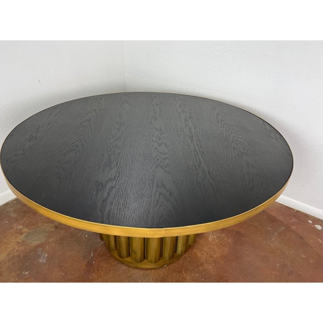 Brass Brass Pedestal Dining Table For Sale - Image 8 of 11