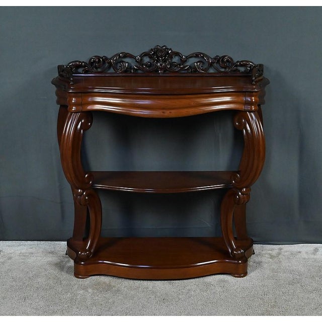 Wood Napoleon III Mahogany Console Table, Late 19th Century For Sale - Image 7 of 18