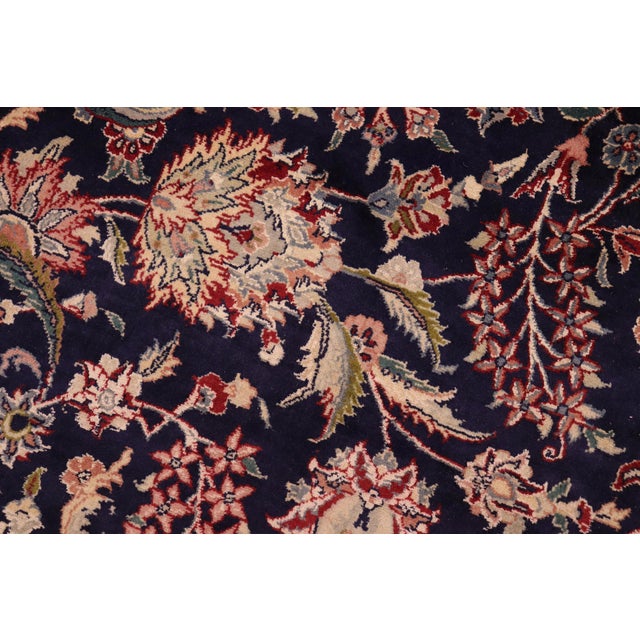 Medallion Kazveen Pak-Persian Blue/Red Wool&Silk Rug - 9'9'' X 14'4'' For Sale In New York - Image 6 of 8