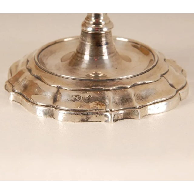 Rococo 18th Century Sterling Silver Italian Rococo Style Candelabra, Set of 2 For Sale - Image 3 of 8