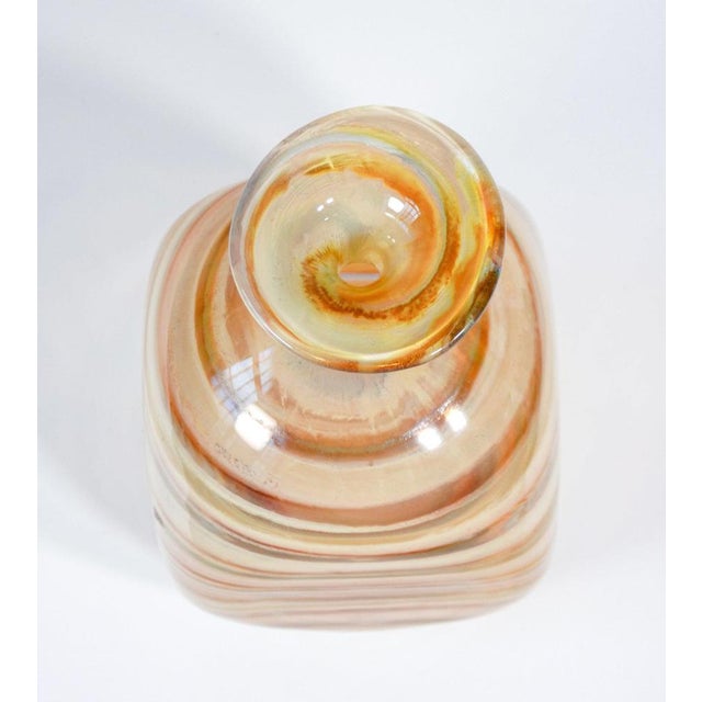 Scandinavian Polychrome Blown Glass Vase For Sale - Image 5 of 14