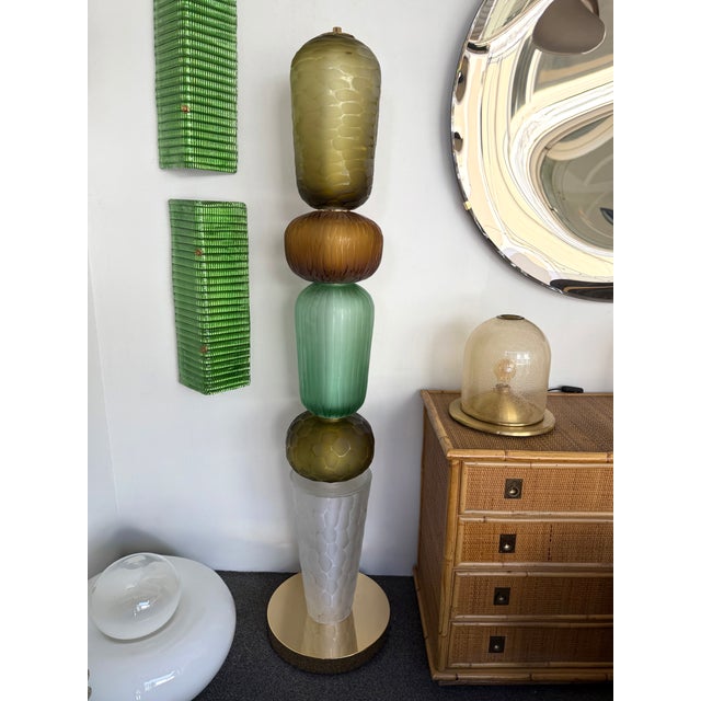 Large Contemporary Totem Murano Glass Floor Lamp by Studio Ad, Italy For Sale - Image 4 of 14