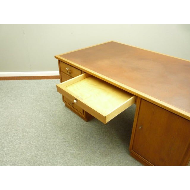 Large Art Deco Walnut Executive Partner Desk, 1930s For Sale - Image 13 of 18