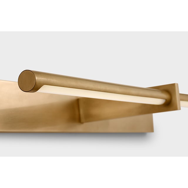 Visual Comfort Kelly Wearstler for Visual Comfort Signature Axis 30" Picture Light in Antique-Burnished Brass For Sale - Image 4 of 8