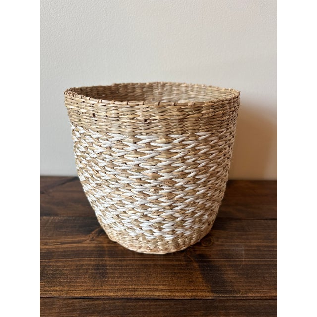 Textile Late 20th Century Woven Basket For Sale - Image 7 of 7