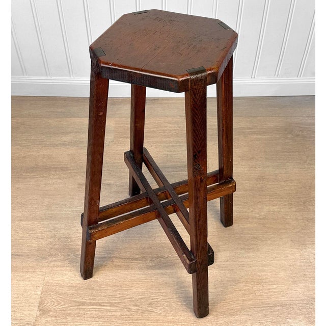 Arts & Crafts Antique Arts & Crafts Wood Octagonal Plant Stand Table For Sale - Image 3 of 10