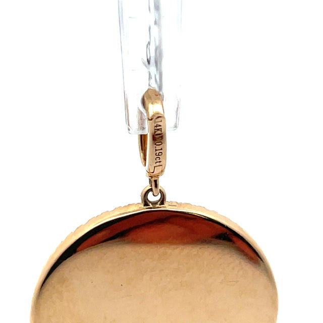 Metal Late 20th Century 14k Yellow Gold Aquarius Zodiac Sign Diamond Studded Pendant For Sale - Image 7 of 7