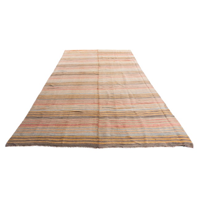 Vintage Circa 1940 Multicolor Turkish Flatweave Kilim 4'10 X 10'11 For Sale - Image 4 of 11