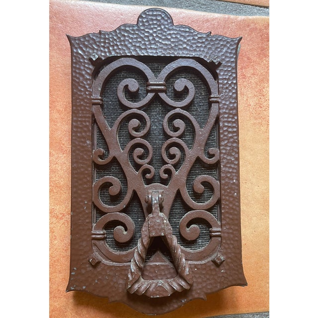 Metal Antique Circa 1930 "Dorgril" One-Piece Speakeasy Door Viewer & Knocker For Sale - Image 7 of 17