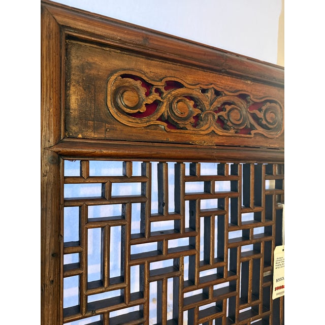 Chinese Carved Wood Folding Screen, Antique For Sale - Image 13 of 18