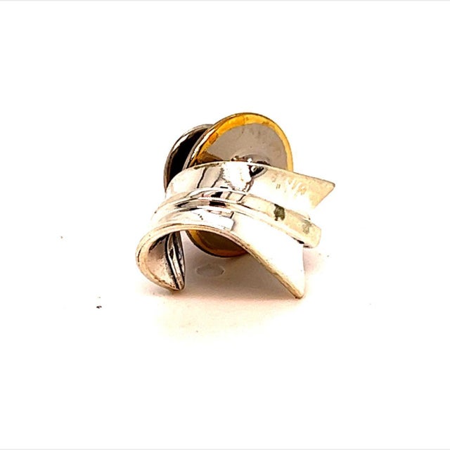 1990s Tiffany & Co Estate "Wave" Tie Pin Sterling Silver 2.7 Grams For Sale - Image 5 of 12