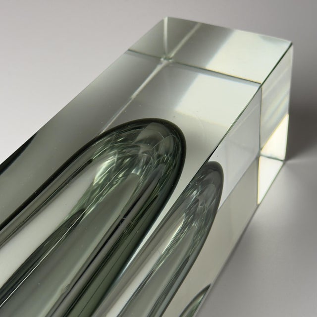 Sommerso Gray Murano Glass Vase, 1970s For Sale - Image 17 of 18