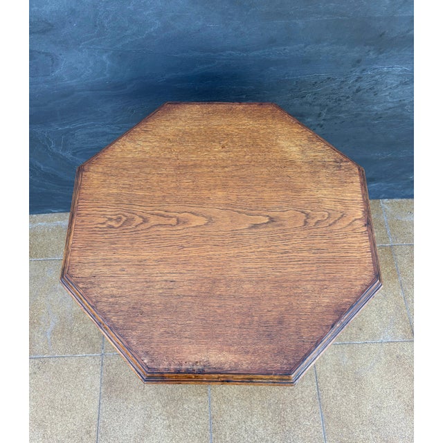 Traditional Renaissance Revival Carved Octagonal Pedestal Table, Early 20th Century For Sale - Image 3 of 11