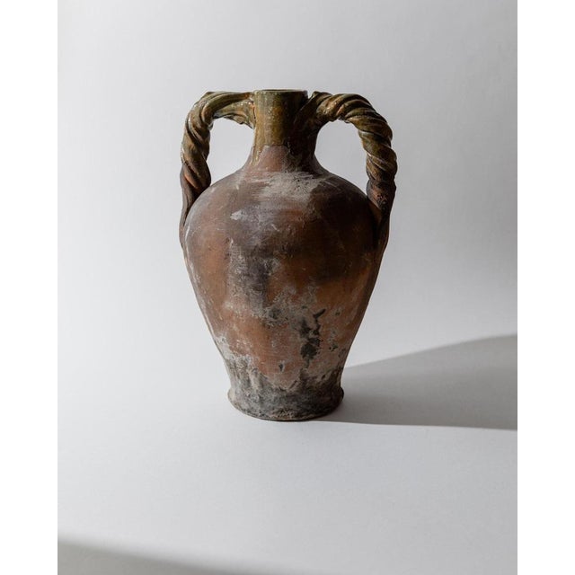 Rustic Antique Italian Terracotta Amphora with Twisted Handles, 18th Century For Sale - Image 3 of 11