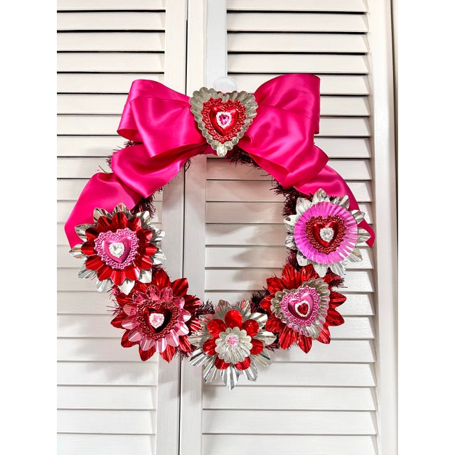Valentines Wreath With Dresdens Artisan Made by Black Market Creative For Sale - Image 12 of 12