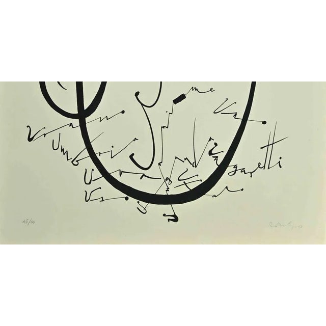 Letter U, from the Alphabet series, is a lithograph, realized by Rafael Alberti in 1972. Hand-signed and dated on the...