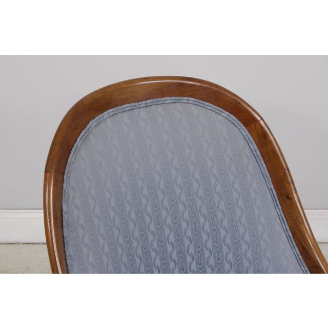 Wood Pair of Baker Walnut Spoon Back Lounge Chairs For Sale - Image 7 of 14