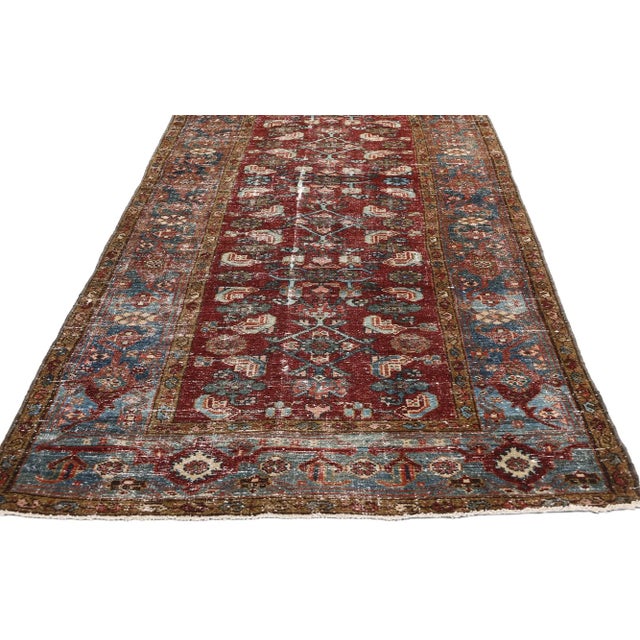 Antique Persian Malayer Rug Runner - 03'05 X 14'10 For Sale - Image 4 of 9