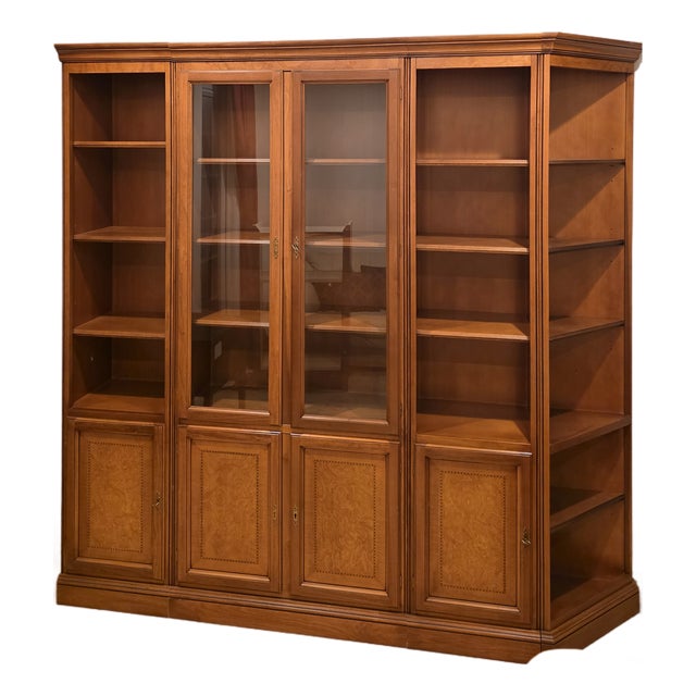 Selva Italian Cherry Wood Bookcase/Display Cabinet - Made in Italy, Luxury Vintage For Sale