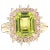 3.68 Carat Peridot Sapphire Diamond 14 Karat Yellow Gold Ring, size 7 For Sale